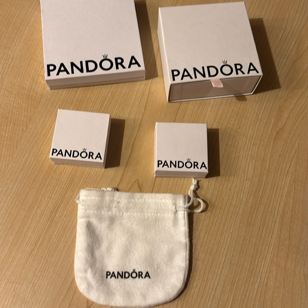 Empty Pandora Boxes Lot of 4 and one dust bag